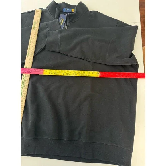 Polo Ralph Lauren Men's Double-Knit Quarter-Zip Pullover 4XB Black NWT